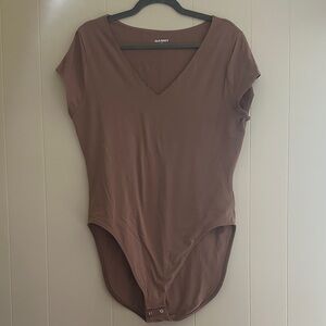 Old Navy Chocolate V-Neck Bodysuit
